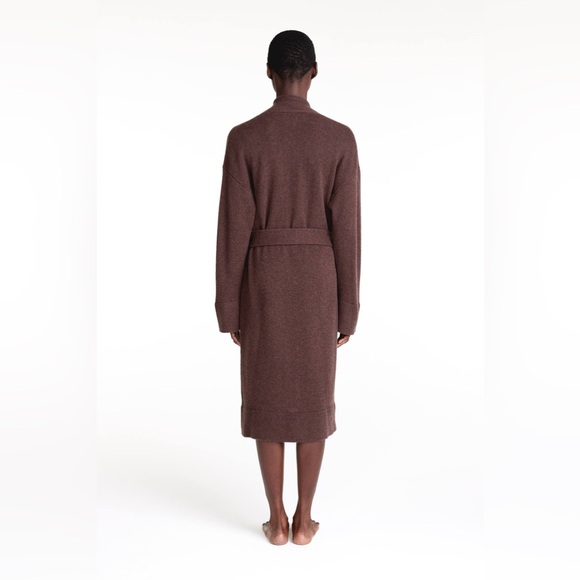 NEW NakedCashmere Chocolate Brown Ynes Tie-Belt 100% Cashmere Belted Robe NWT - Picture 14 of 15